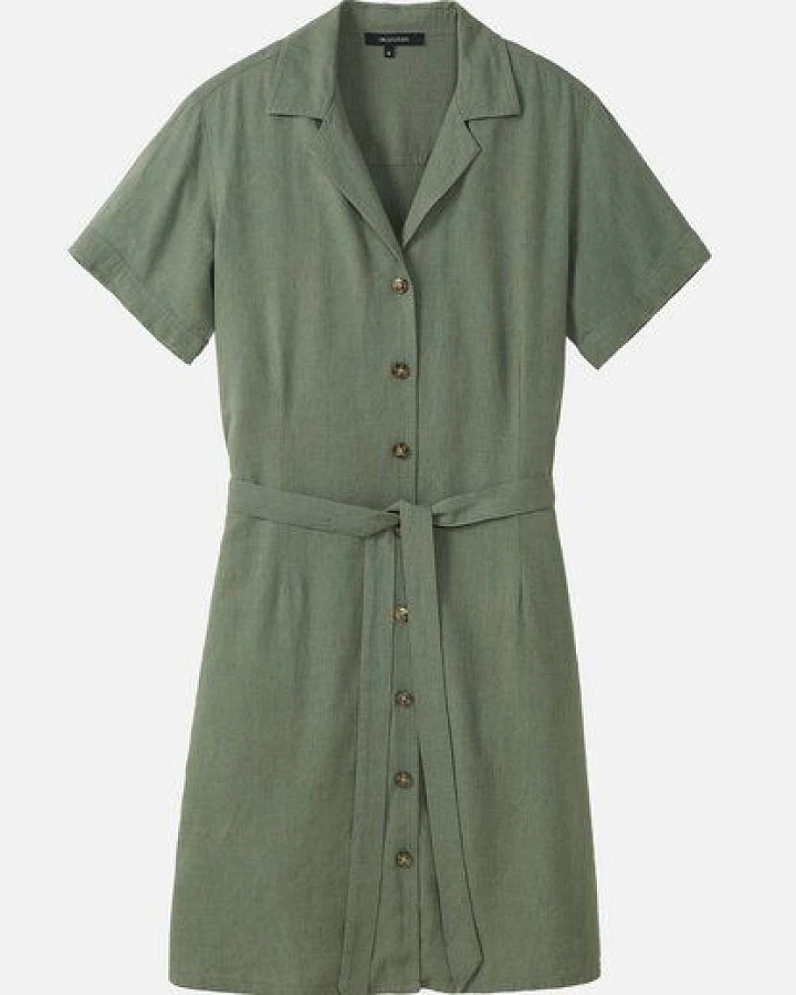 Damen Kleid aus Leinen und LENZING ECOVERO Viskose Mix - YUCCA - recolution