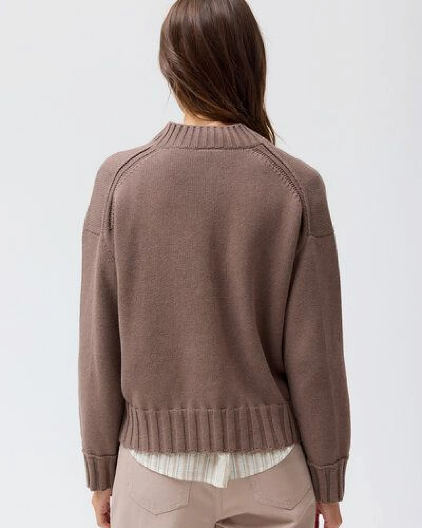 People Wear Organic Strick Pullover, beige mélange – Ansicht 2