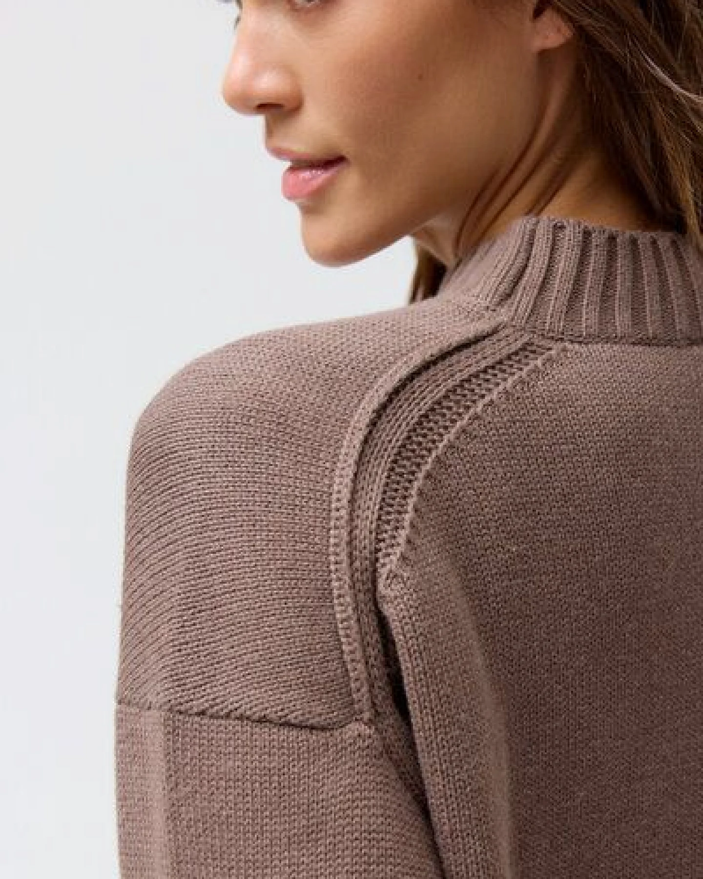 People Wear Organic Strick Pullover, beige mélange – Ansicht 3