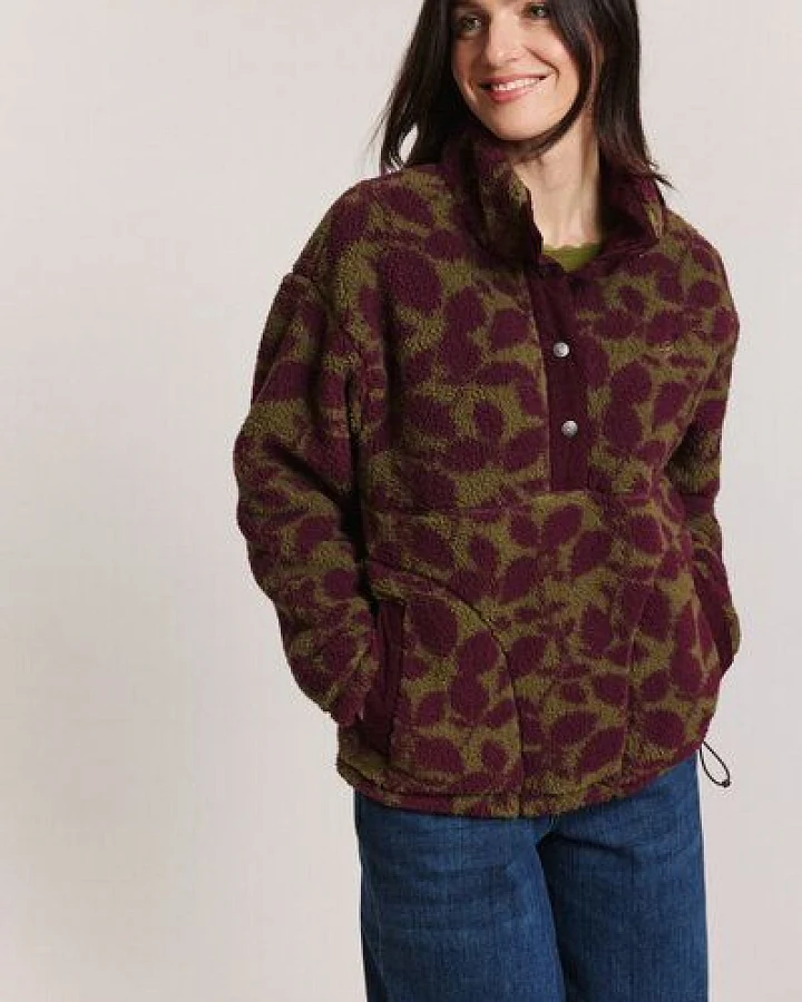 TRANQUILLO Fleece-Schlupfjacke Jorgaa mit recyceltem Polyester