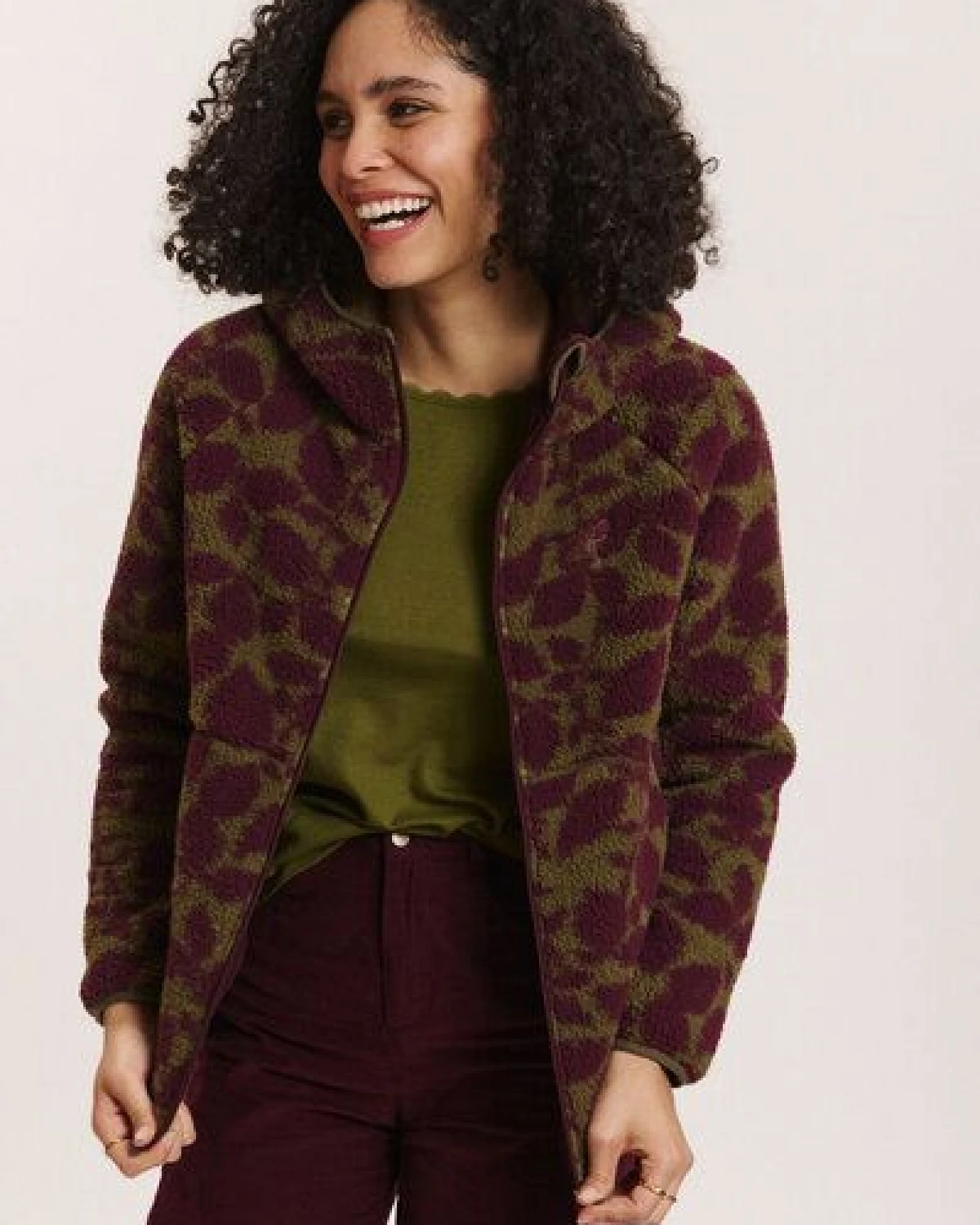 TRANQUILLO Teddy-Fleecejacke Alinaa aus recyceltem Polyester – Ansicht 4