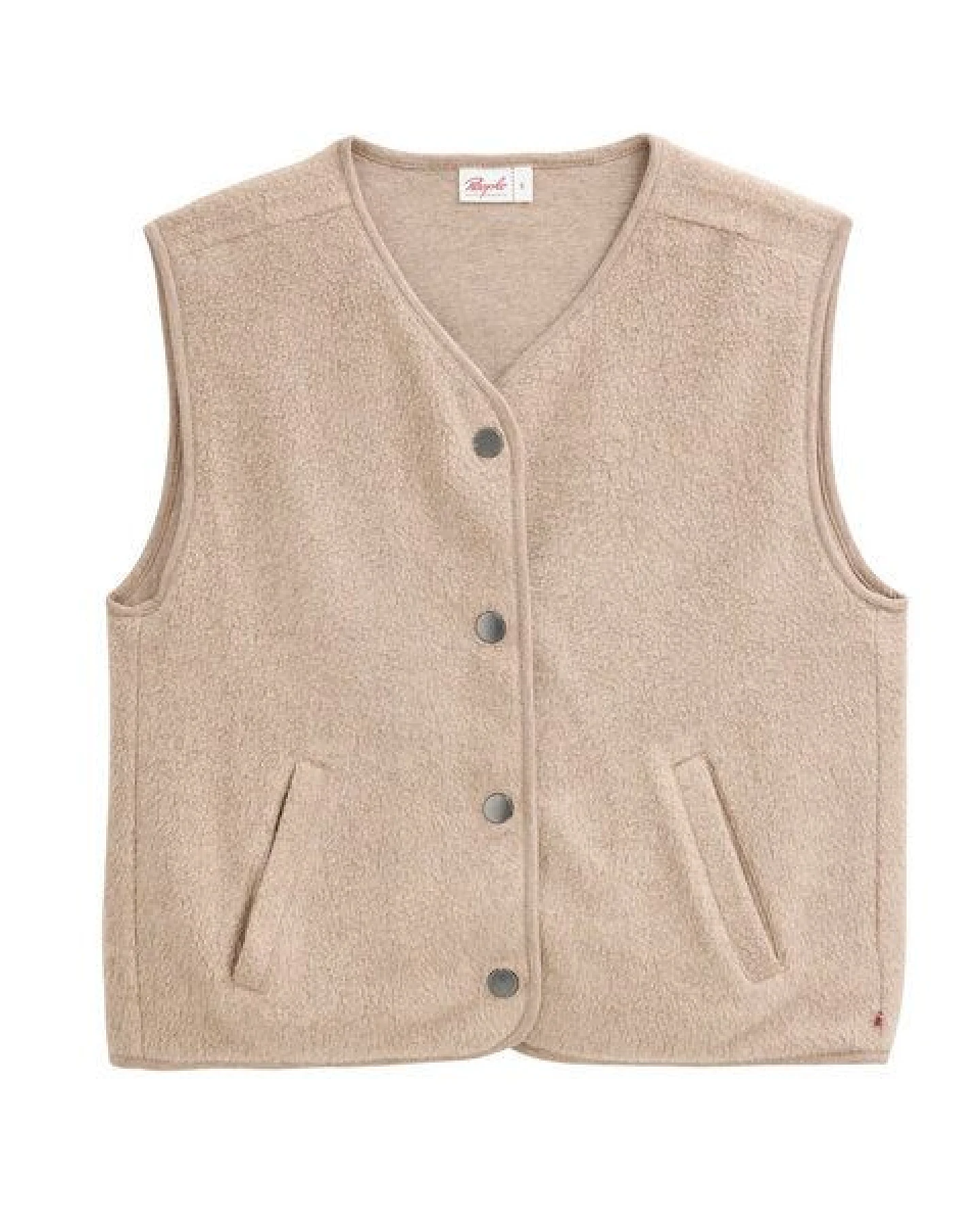 People Wear Organic Fleece Weste, beige mélange – Ansicht 3