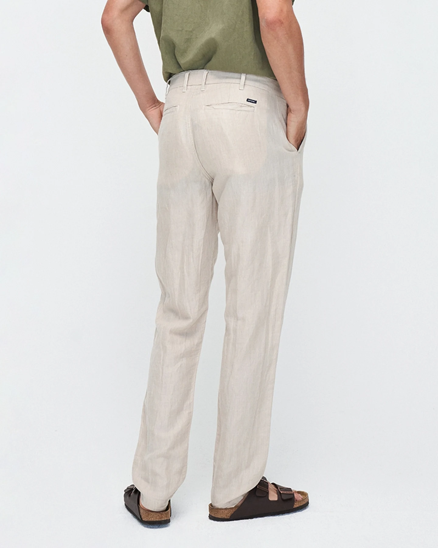Kuyichi Herren vegan Hose Darren Solid Oatmeal Natural – Ansicht 2