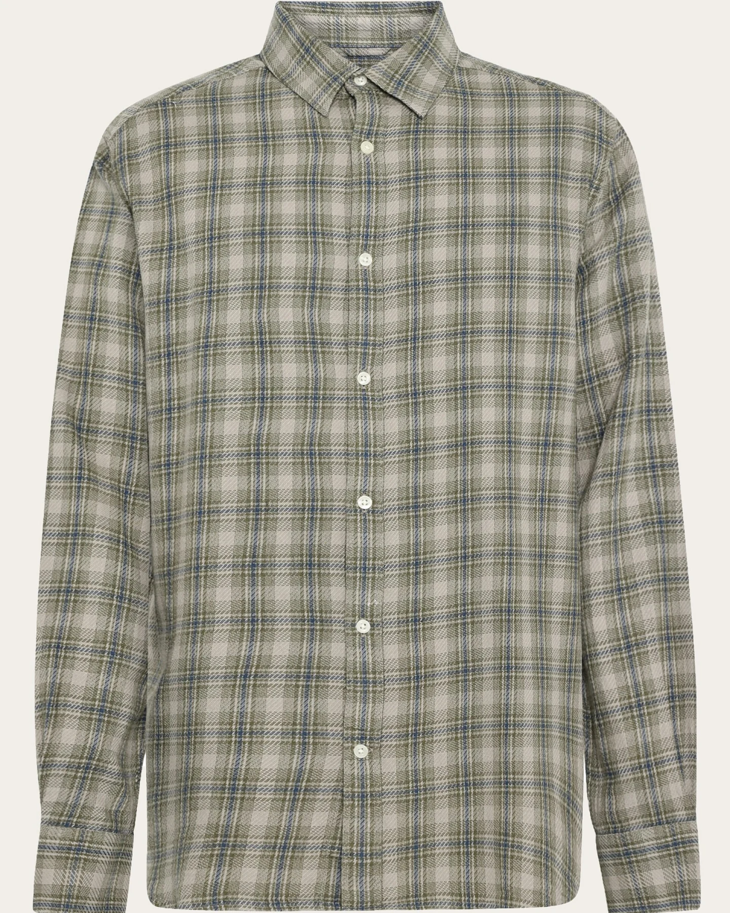 KnowledgeCotton Apparel Herren vegan Hemd Lose Karo Beige – Ansicht 2