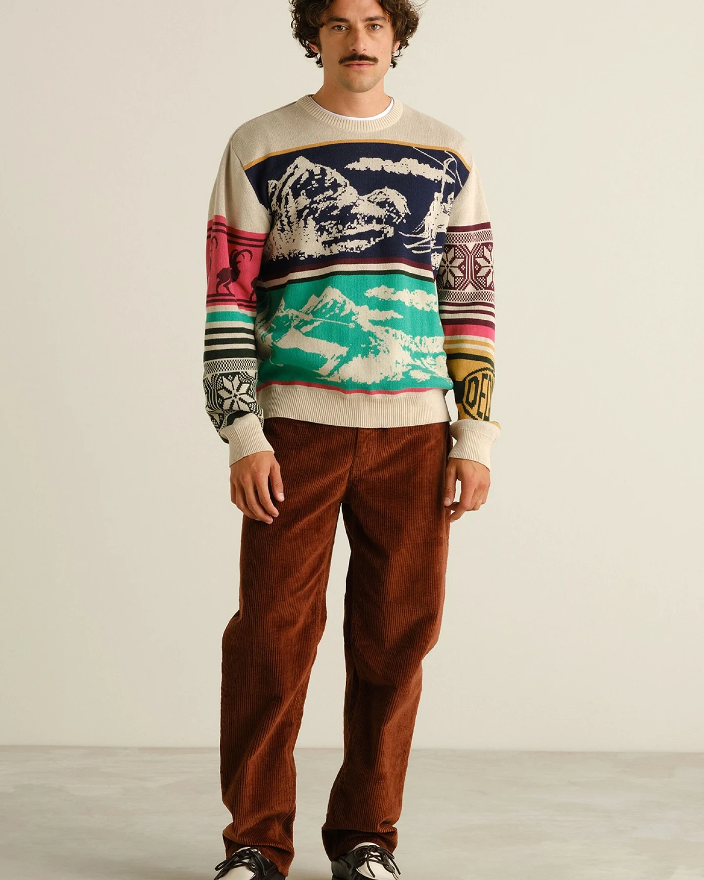 Sweater Mora Retro Ski Blocks Off White – Ansicht 4