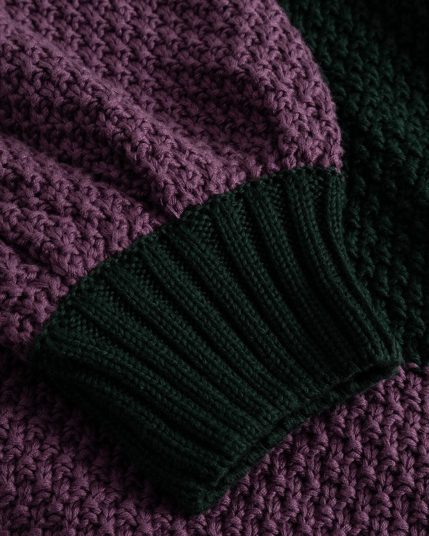 Strickpullover Gotland Blocked Check Lila – Ansicht 4