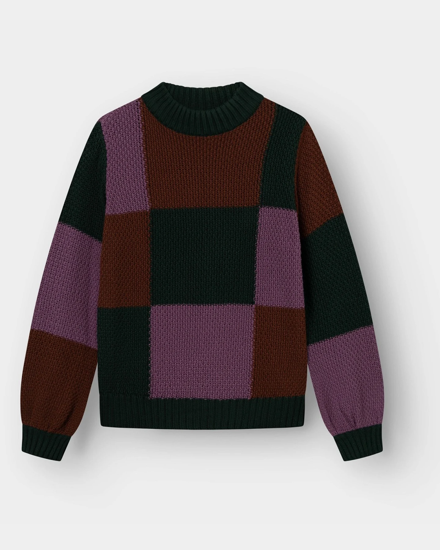 Strickpullover Gotland Blocked Check Lila – Ansicht 6