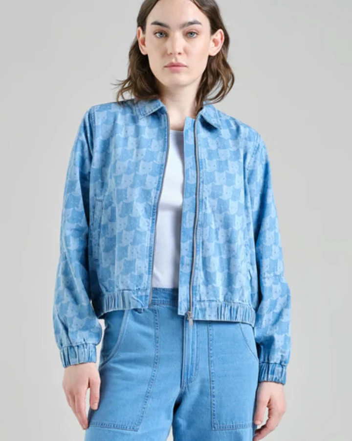 Jacke Sunna Denim Pepita Cats Hellblau