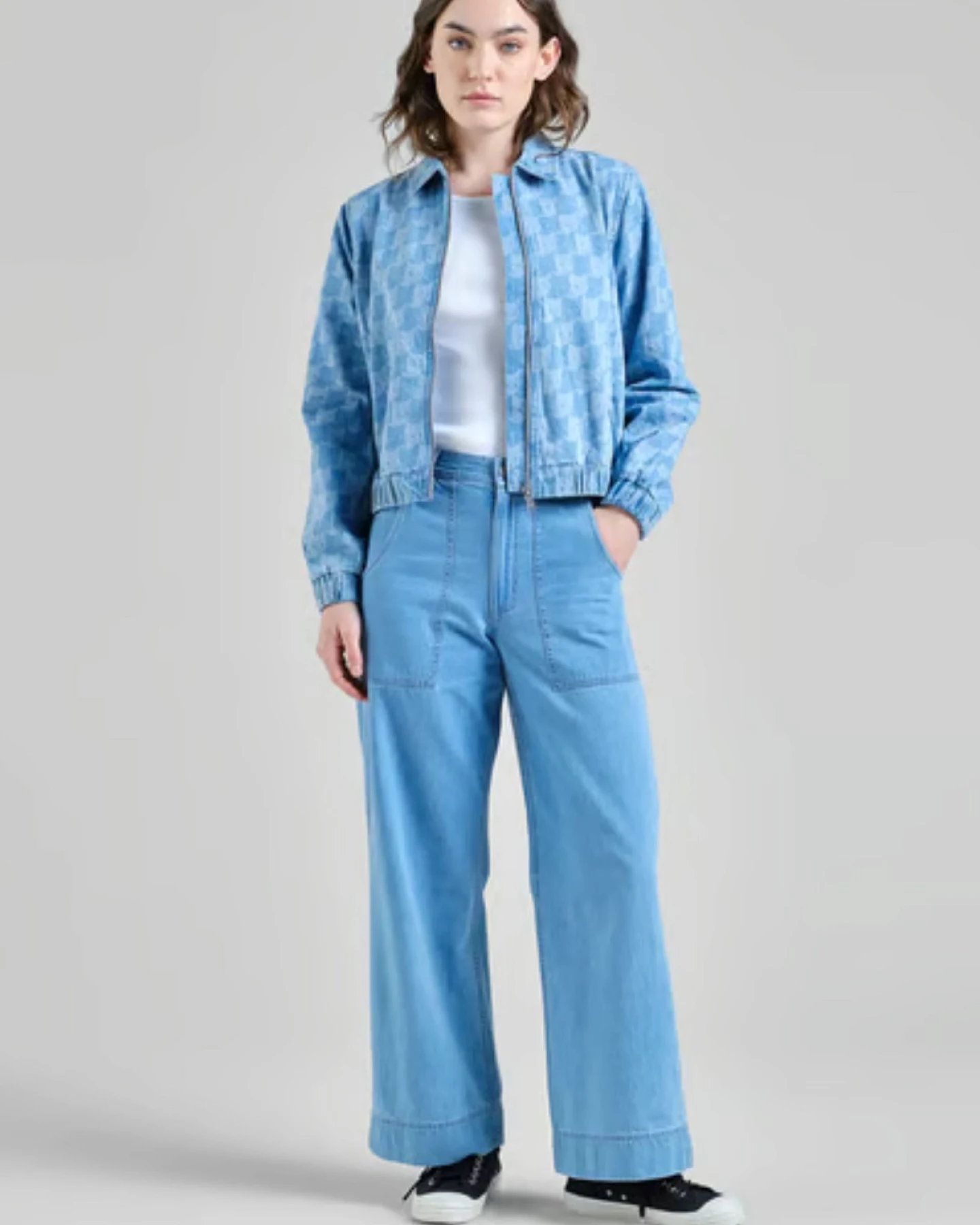 Jacke Sunna Denim Pepita Cats Hellblau – Ansicht 6