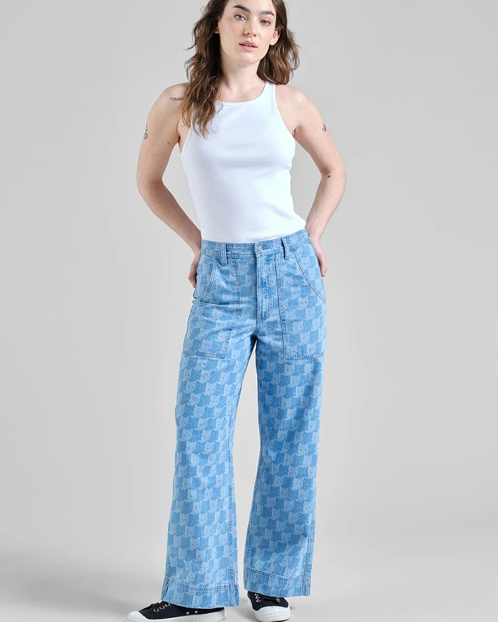 Jeans Workwear Vara Denim Pepita Cats Hellblau