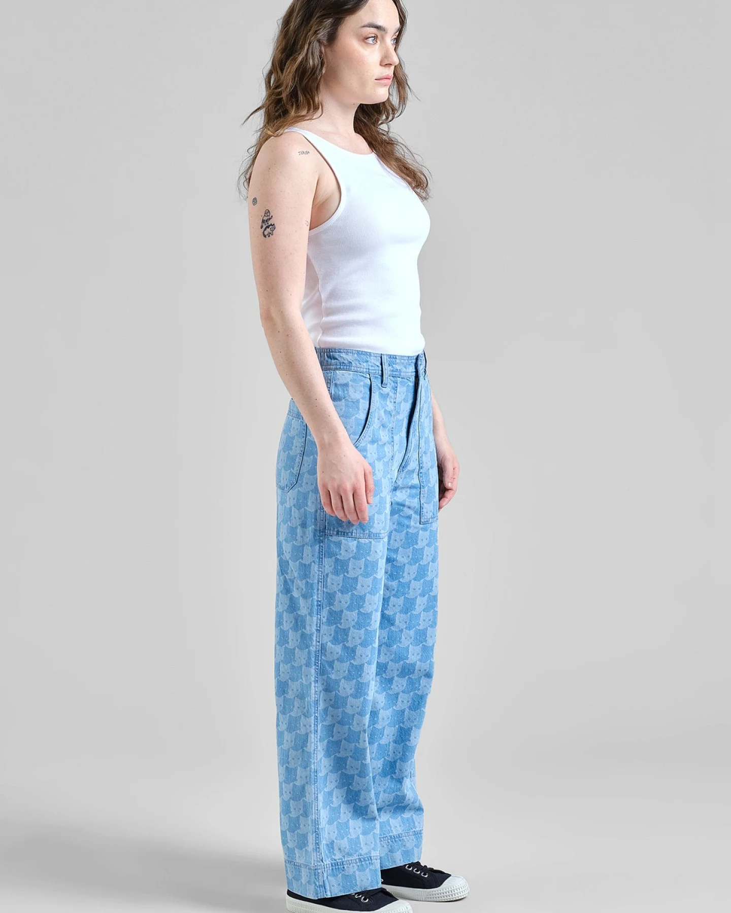 Jeans Workwear Vara Denim Pepita Cats Hellblau – Ansicht 2