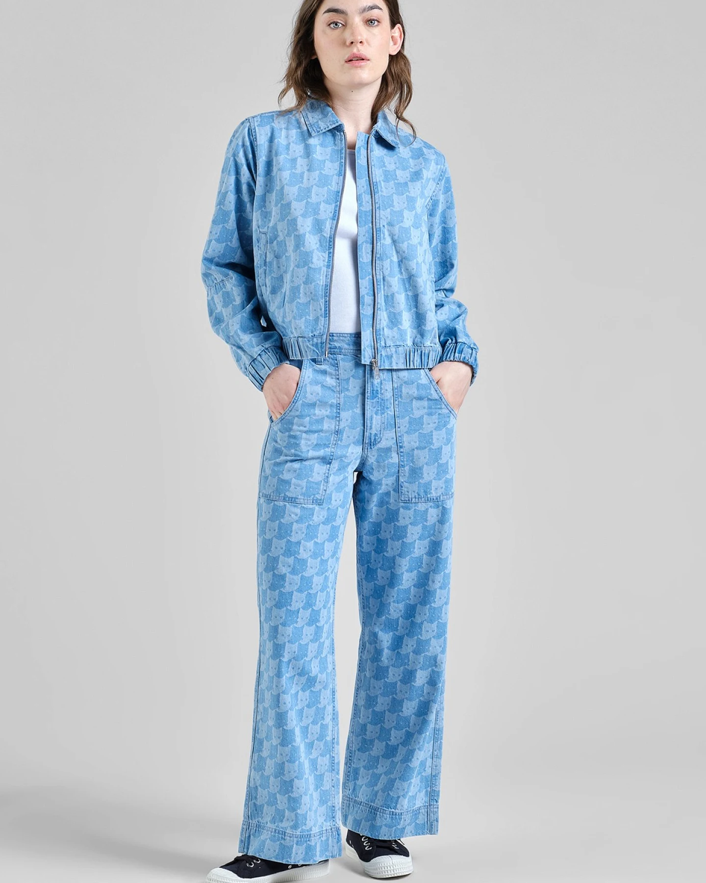 Jeans Workwear Vara Denim Pepita Cats Hellblau – Ansicht 4