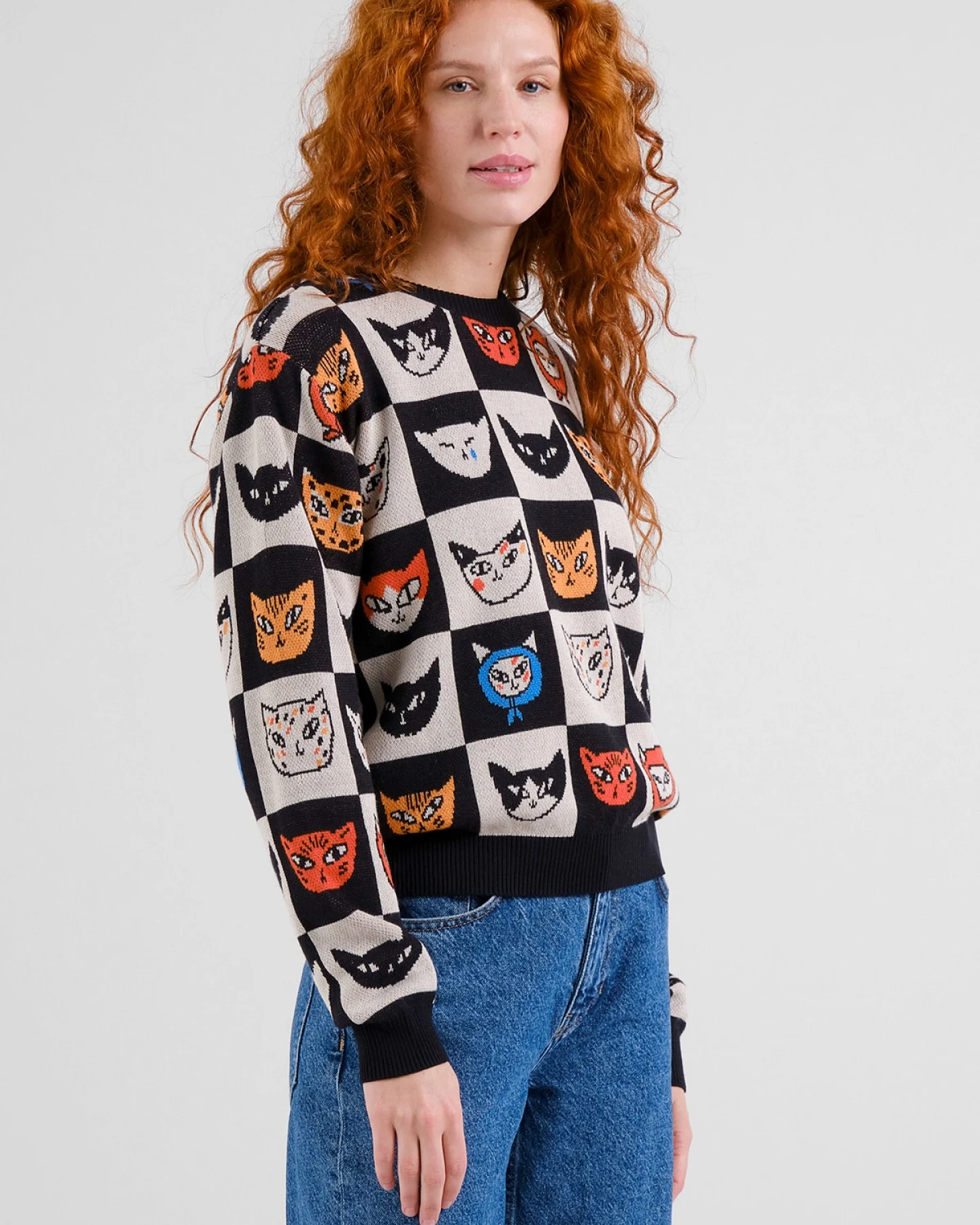 Strickpullover Arendal Cat Bingo Schwarz – Ansicht 3