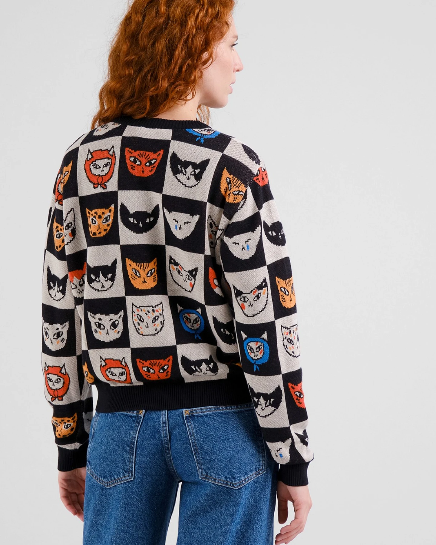 Strickpullover Arendal Cat Bingo Schwarz – Ansicht 4
