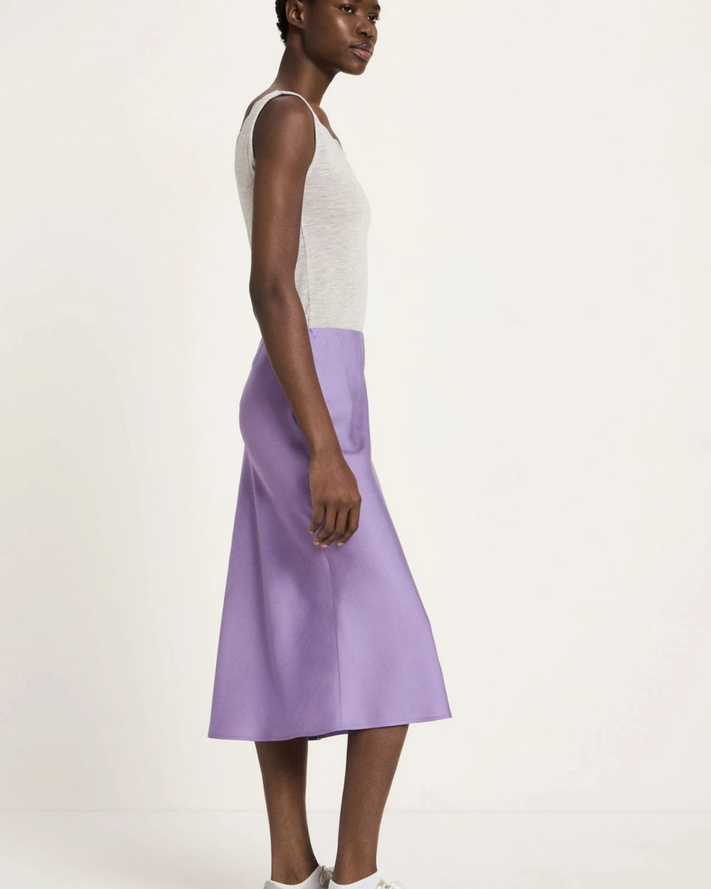 Rock Midi Tencel Lila – Ansicht 2