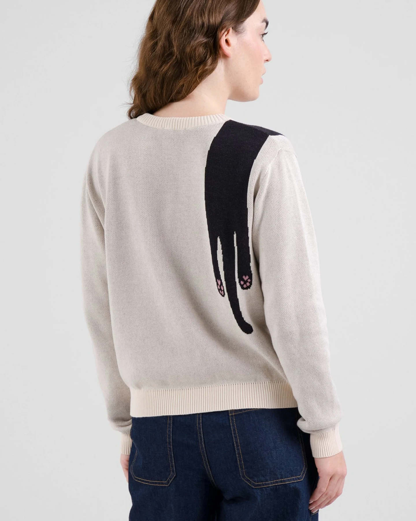 Pullover Arendal Long Cat Off White – Ansicht 4