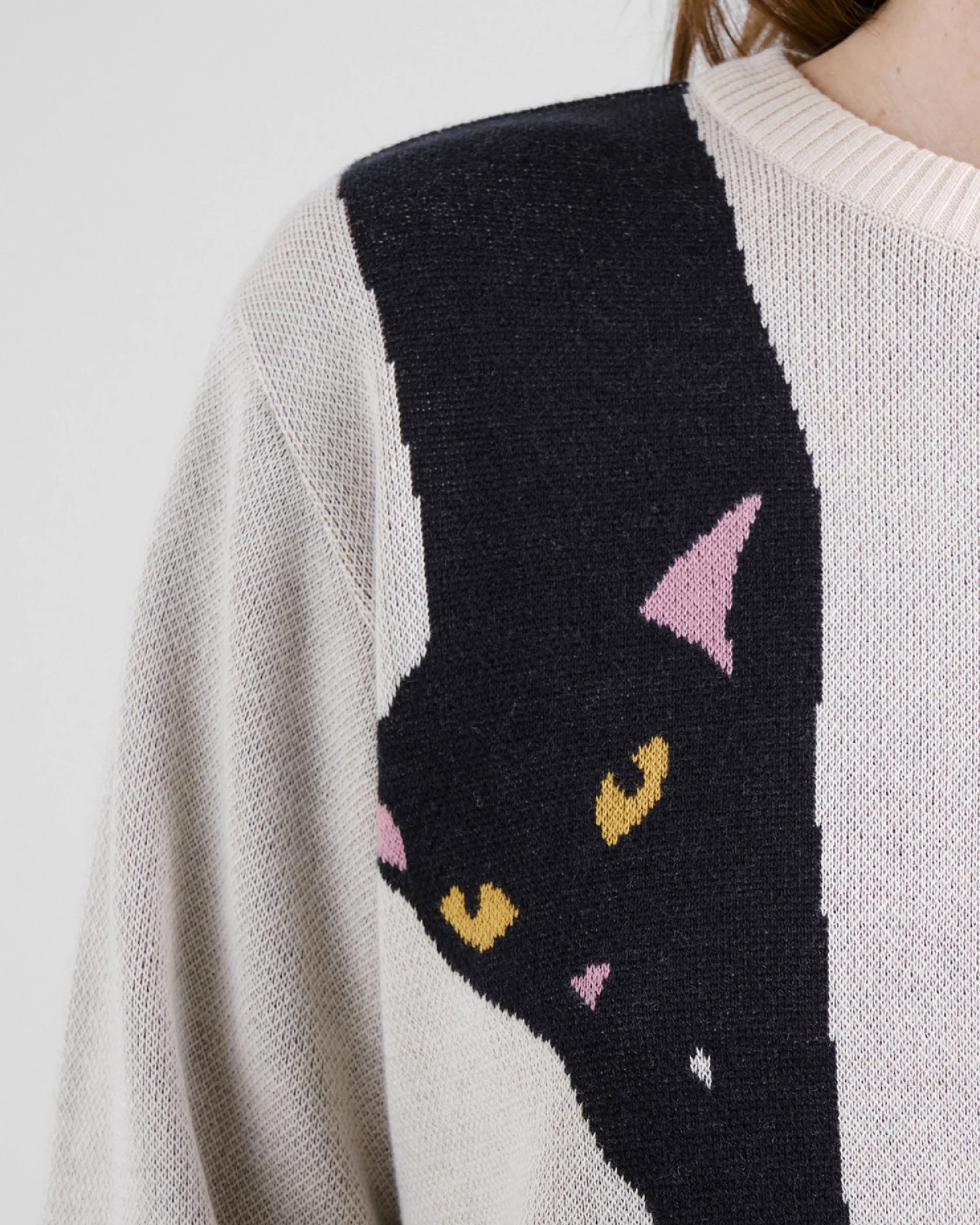 Pullover Arendal Long Cat Off White – Ansicht 5