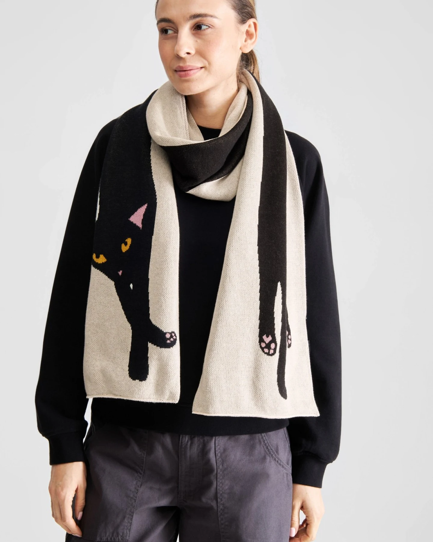 Schal Rossberga Long Cat Off White – Ansicht 4