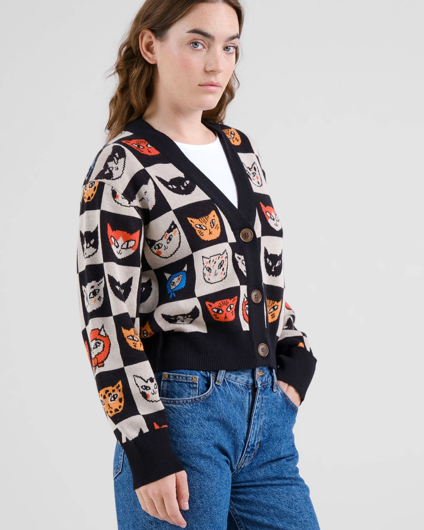 Cardigan Kanan Cat Bingo Schwarz – Ansicht 2