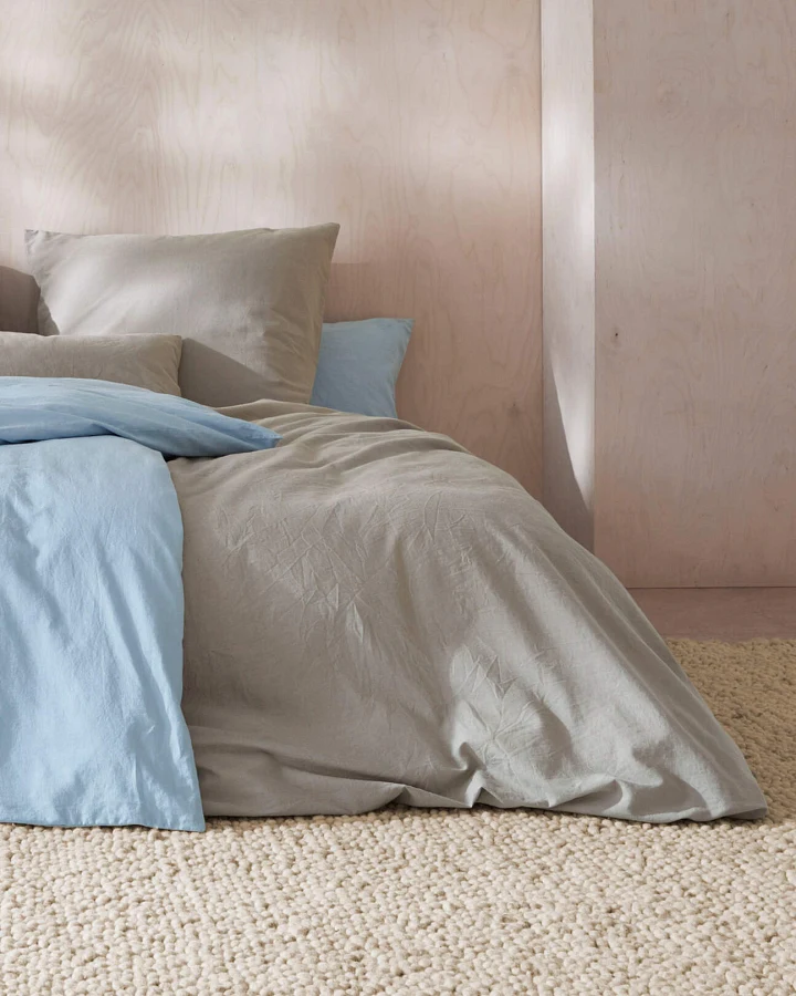 hessnatur Bettwäsche-Set aus Bio-Baumwolle mit Leinen - beige - Größe 135x200 / 40x80 cm