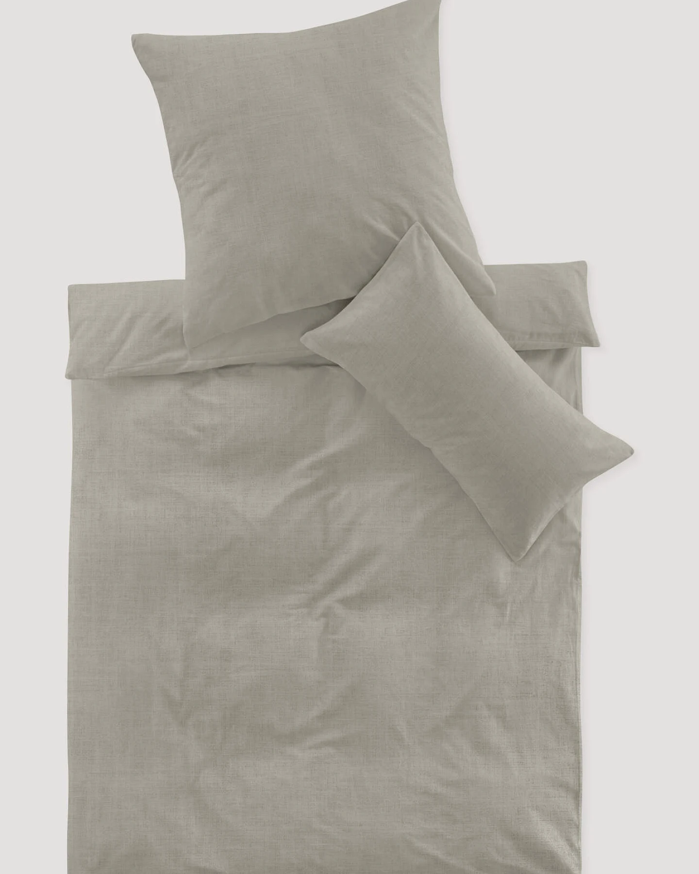 hessnatur Bettwäsche-Set aus Bio-Baumwolle mit Leinen - beige - Größe 135x200 / 80x80 cm – Ansicht 2