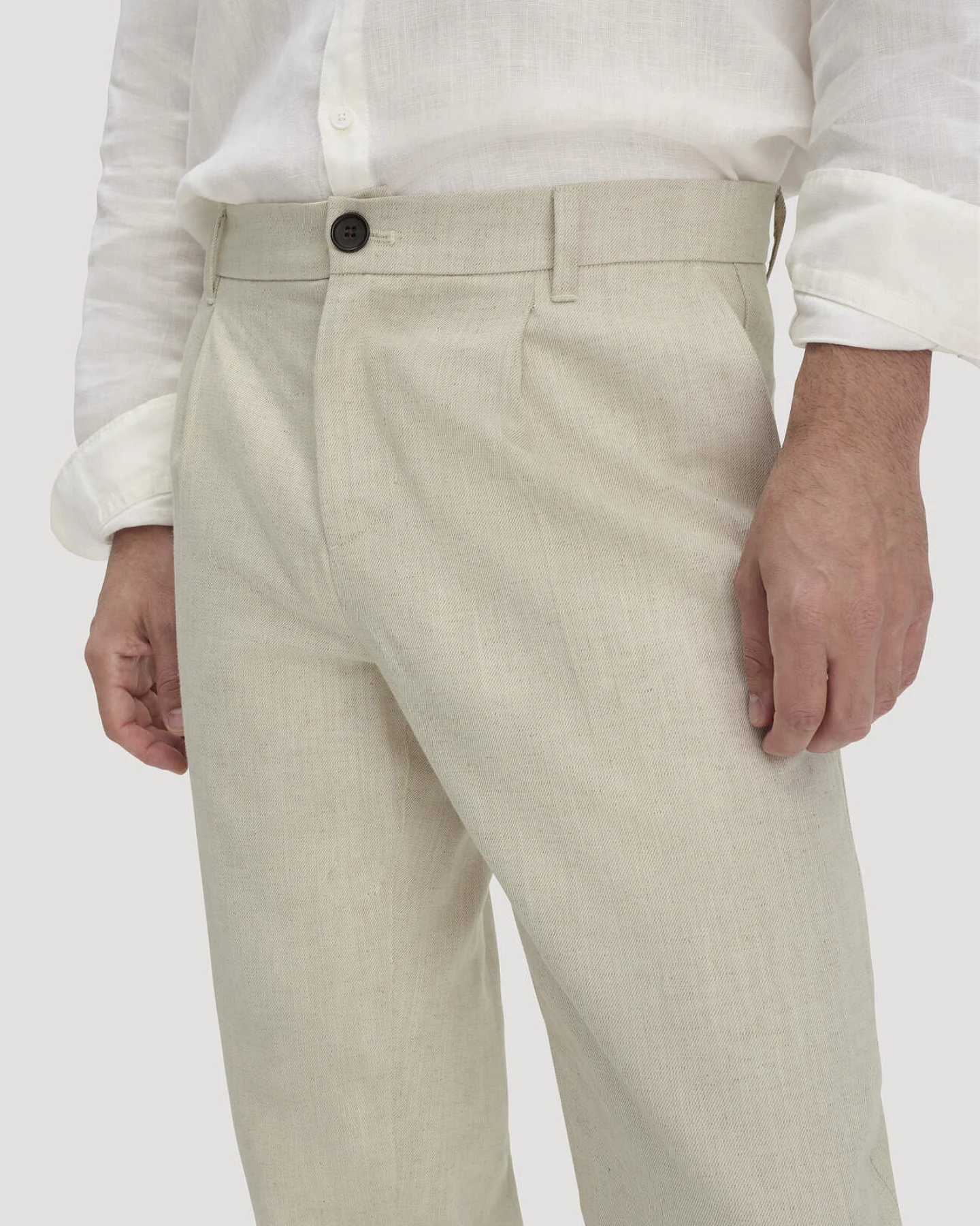 hessnatur Herren Hose RON Relaxed aus Bio-Baumwolle mit Leinen - natur - Größe 34/32 – Ansicht 3