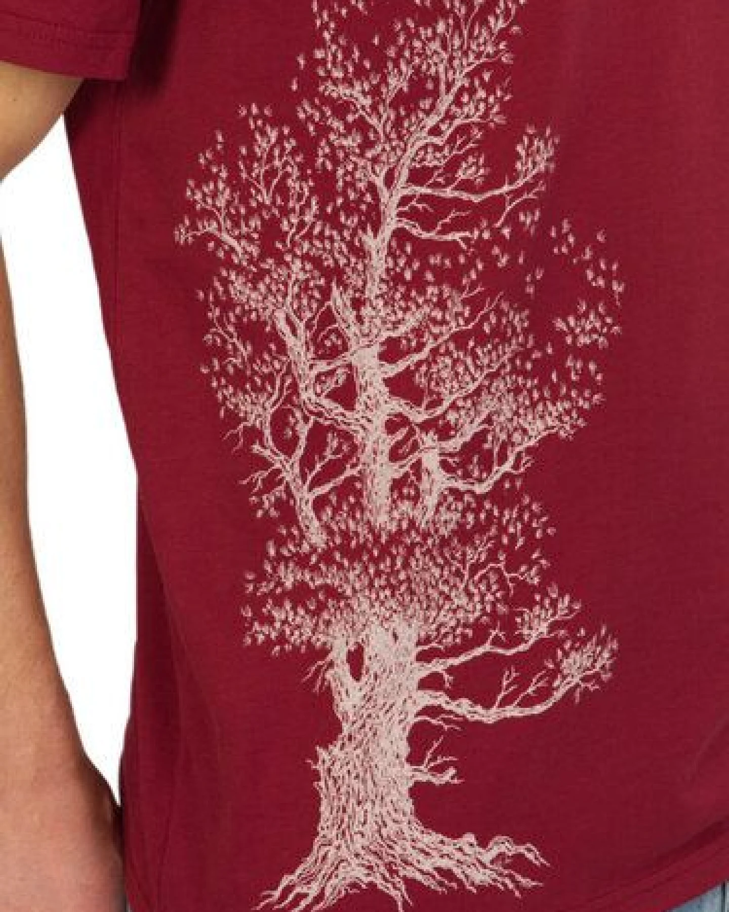 Life-Tree Organic Fairwear Shirt Men Organic Fairwear Burgundy Pine Tree – Ansicht 3