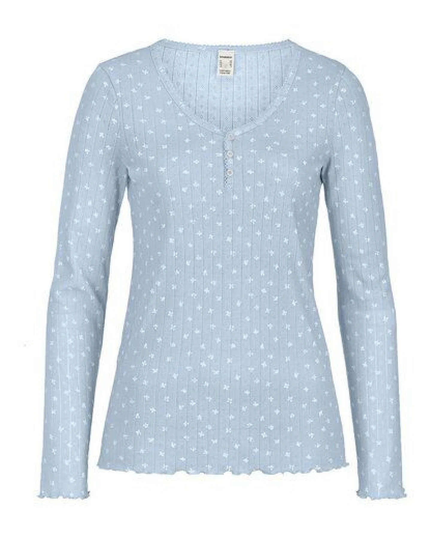 hessnatur Pointelle Henley Schlafshirt PURE COTTON aus reiner Bio-Baumwolle – Ansicht 3