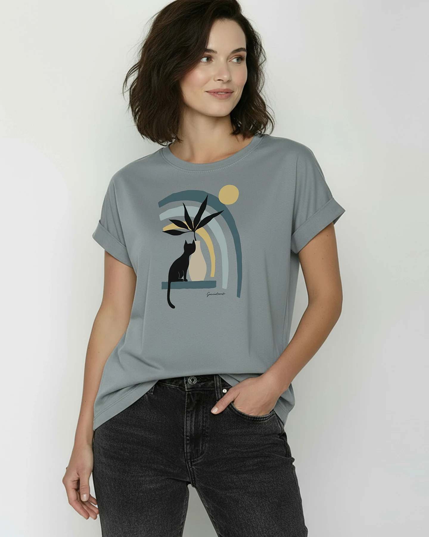 GREENBOMB T-Shirt Loony Cat Vase – Ansicht 2