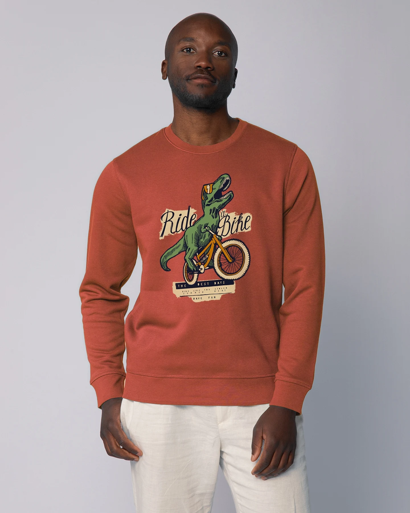 Watapparel Sweatshirt T-Rex Fahrrad – Ansicht 2