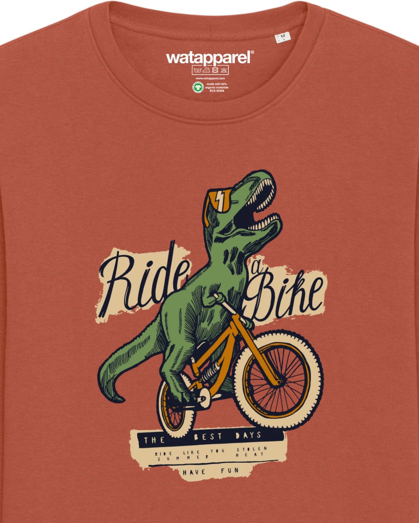 Watapparel Sweatshirt T-Rex Fahrrad – Ansicht 3