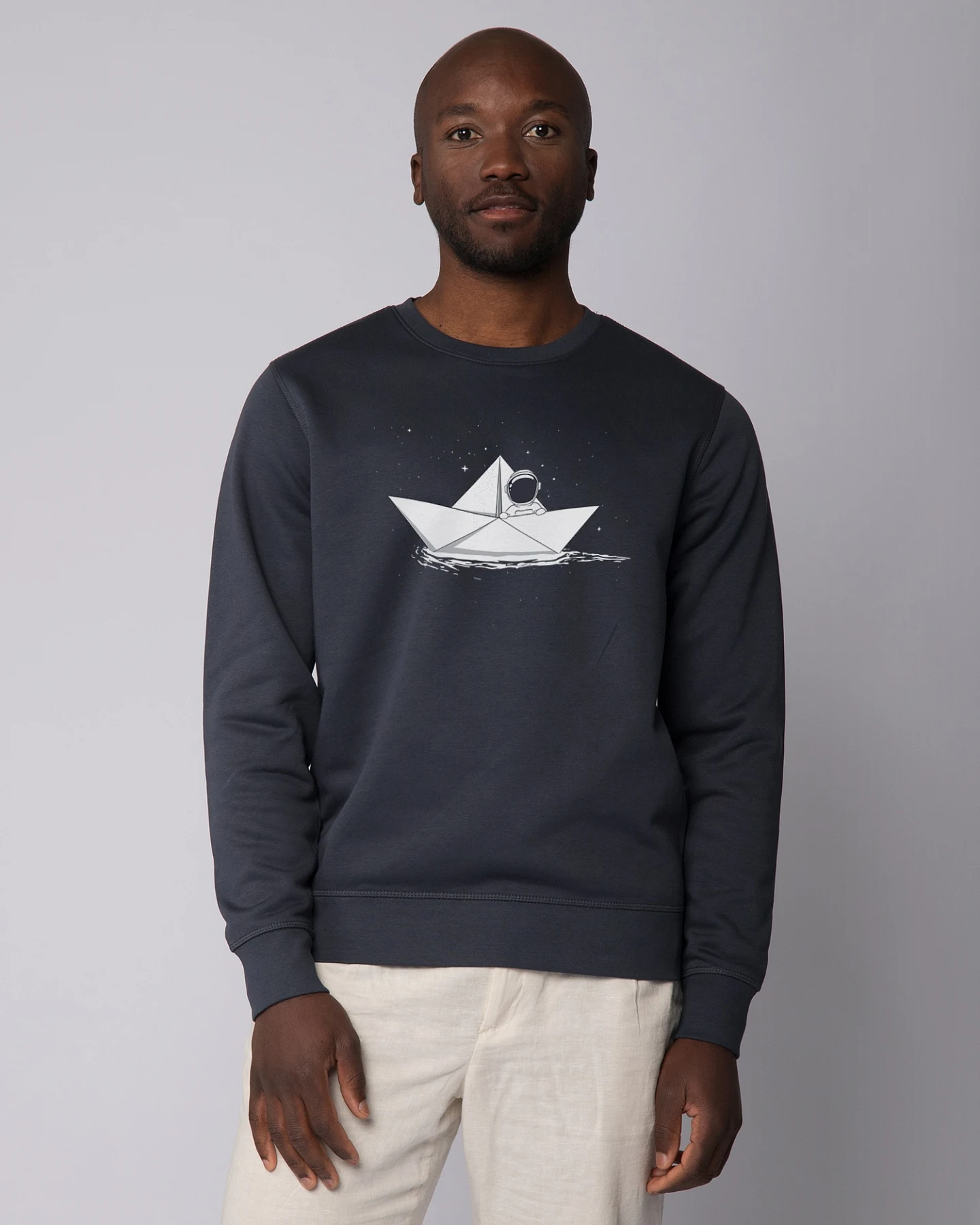Watapparel Sweatshirt Astronaut in paper boat – Ansicht 2