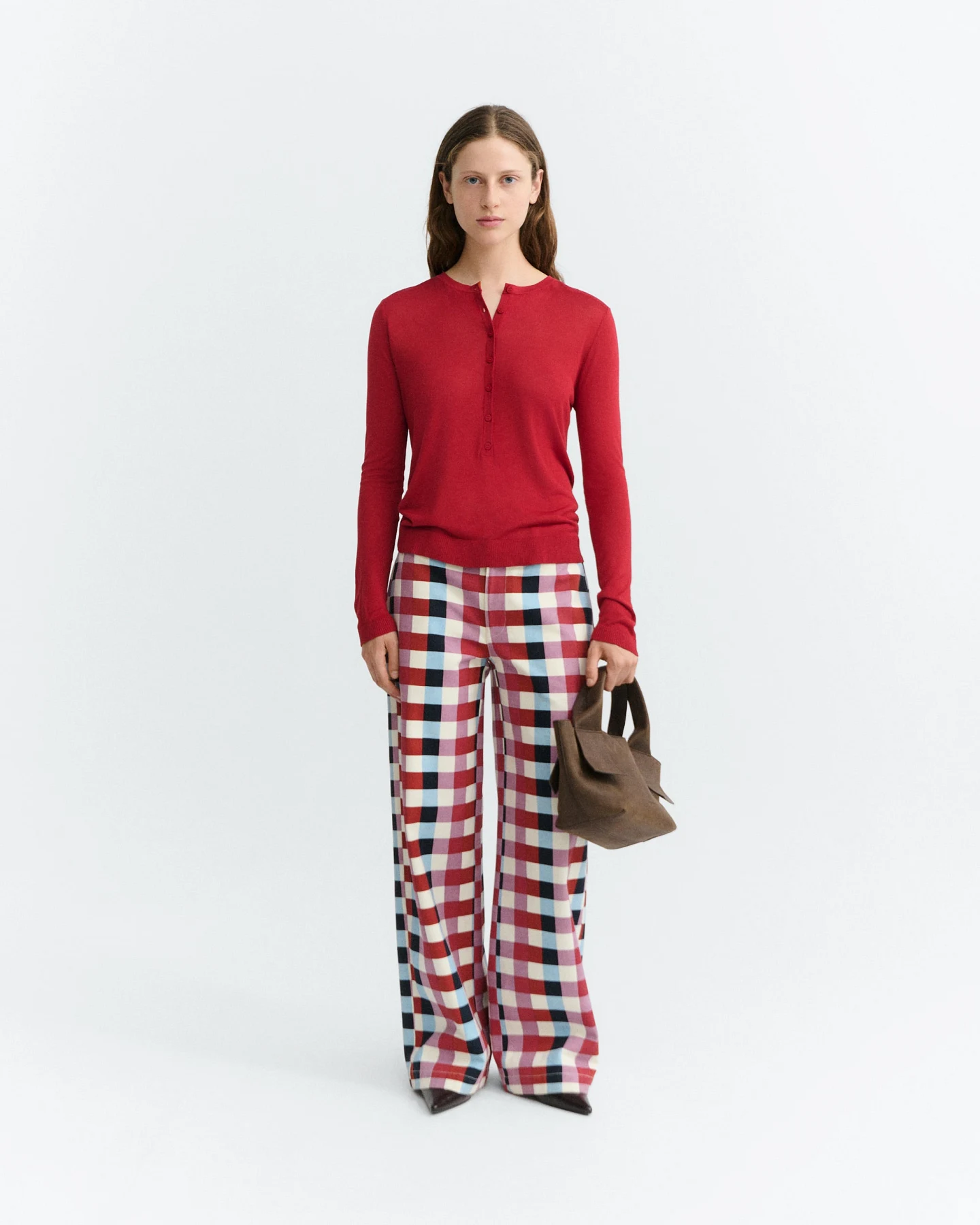 Thinking MU Damen vegan Hose Serena Cheshire Mit Geradem Bein Und Karomuster – Ansicht 2