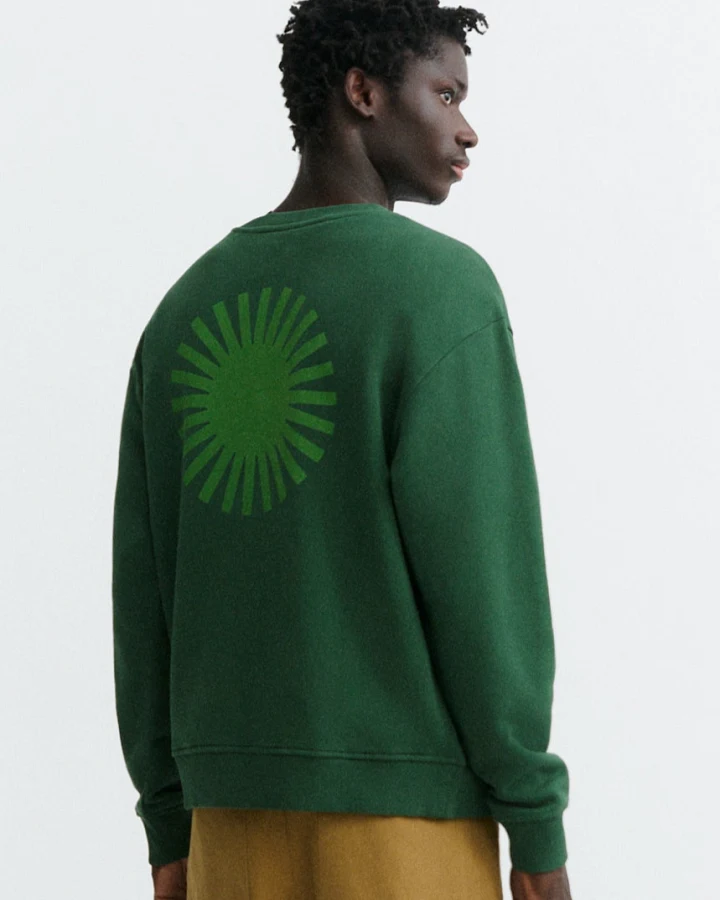 Thinking MU Herren vegan Sweatshirt Leon Sun Back Grün