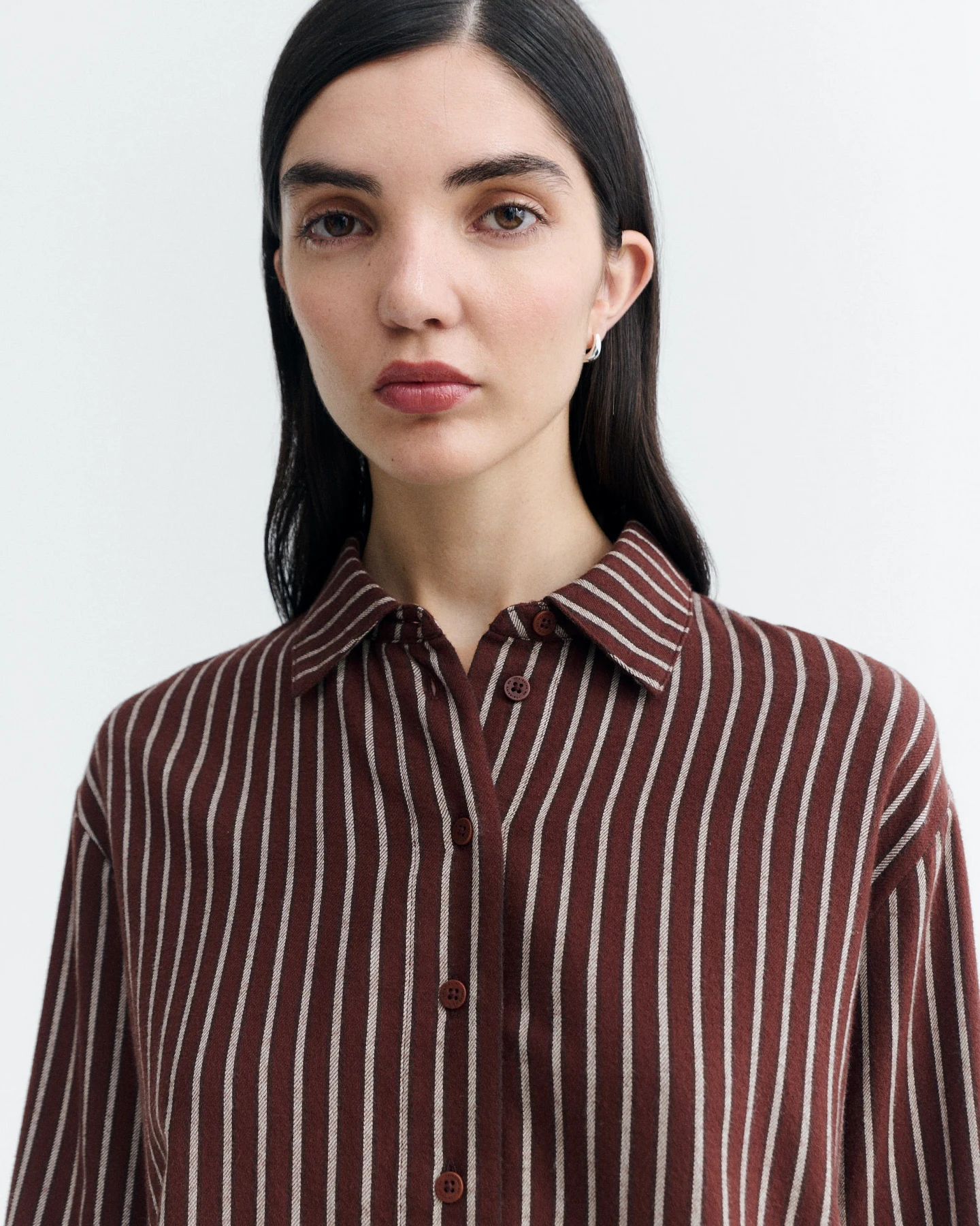 Thinking MU Damen vegan Shirt Manuela O Hara Gestreift Braun – Ansicht 2