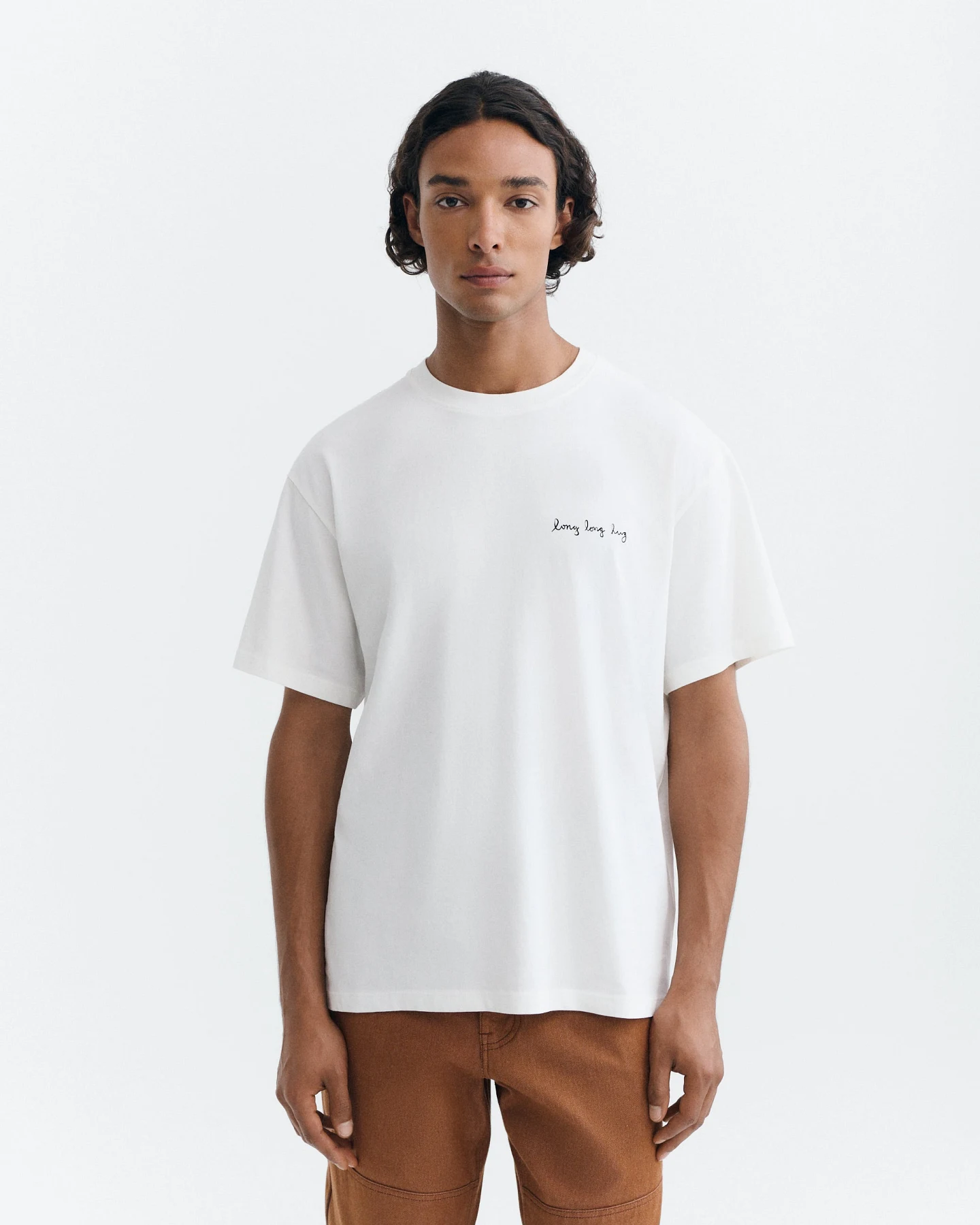 Thinking MU Herren vegan T-Shirt Long Hug Aaron Weiß – Ansicht 2