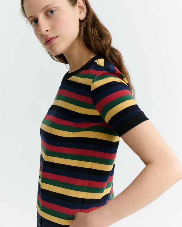 Thinking MU Damen vegan T-Shirt Zowie R Bunte Streifen