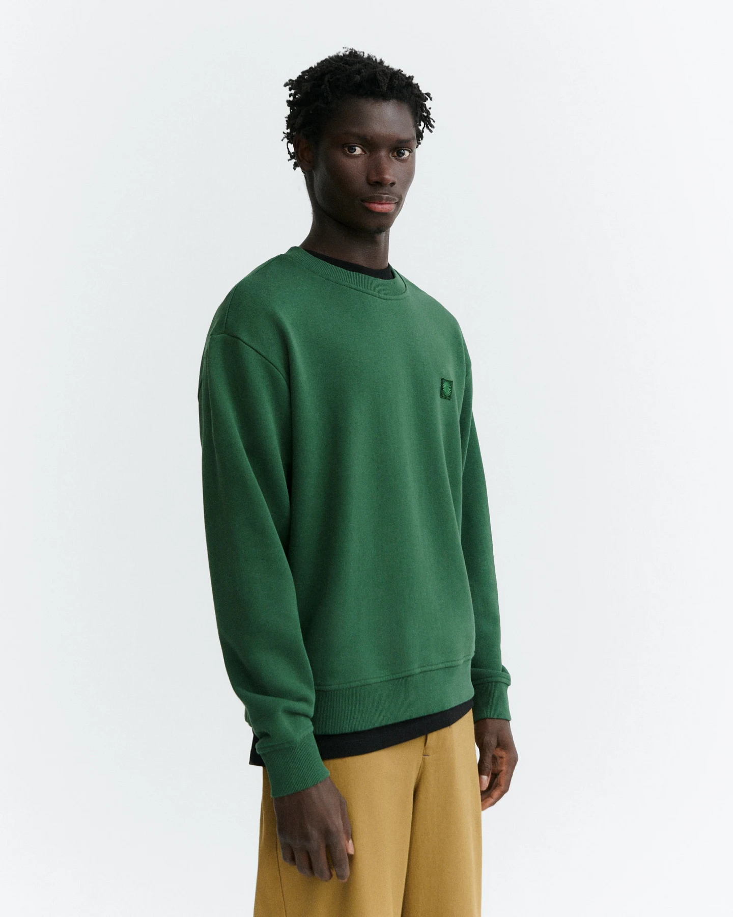 Thinking MU Herren vegan Sweatshirt Leon Sun Back Grün – Ansicht 2