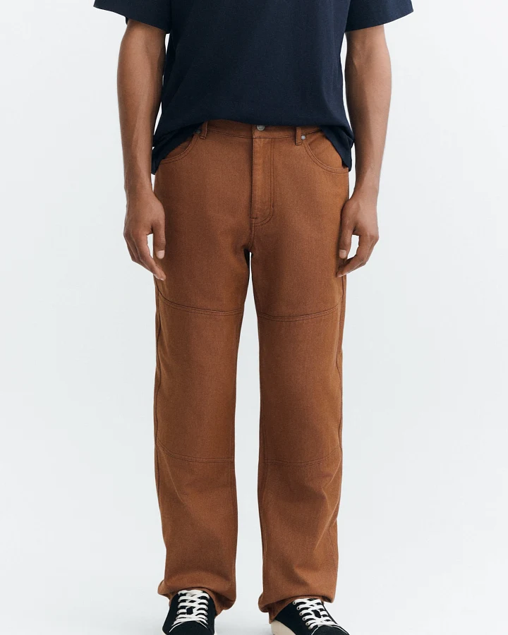 Thinking MU Herren vegan Jeans Stan Naturbraun Gefärbt
