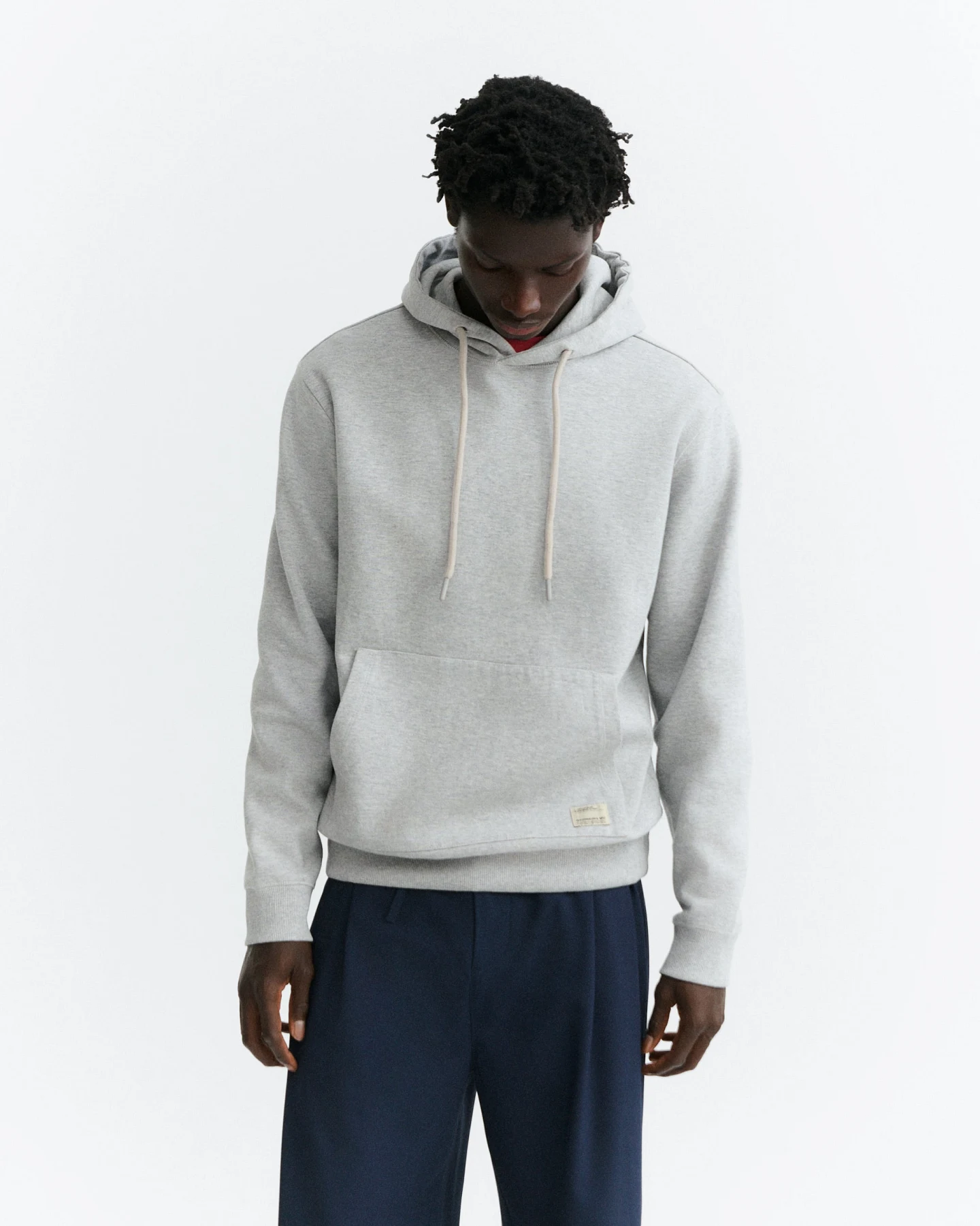 Thinking MU Herren vegan Hoodie Saul Pyrenees Grau Meliert – Ansicht 2
