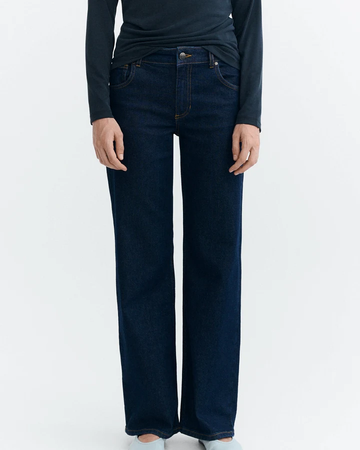 Thinking MU Damen vegan Jeans Kettan Niedrige Leibhöhe Blau