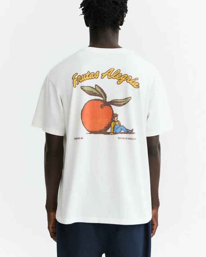 Thinking MU Herren vegan T-Shirt Aaron Fruit Weiß