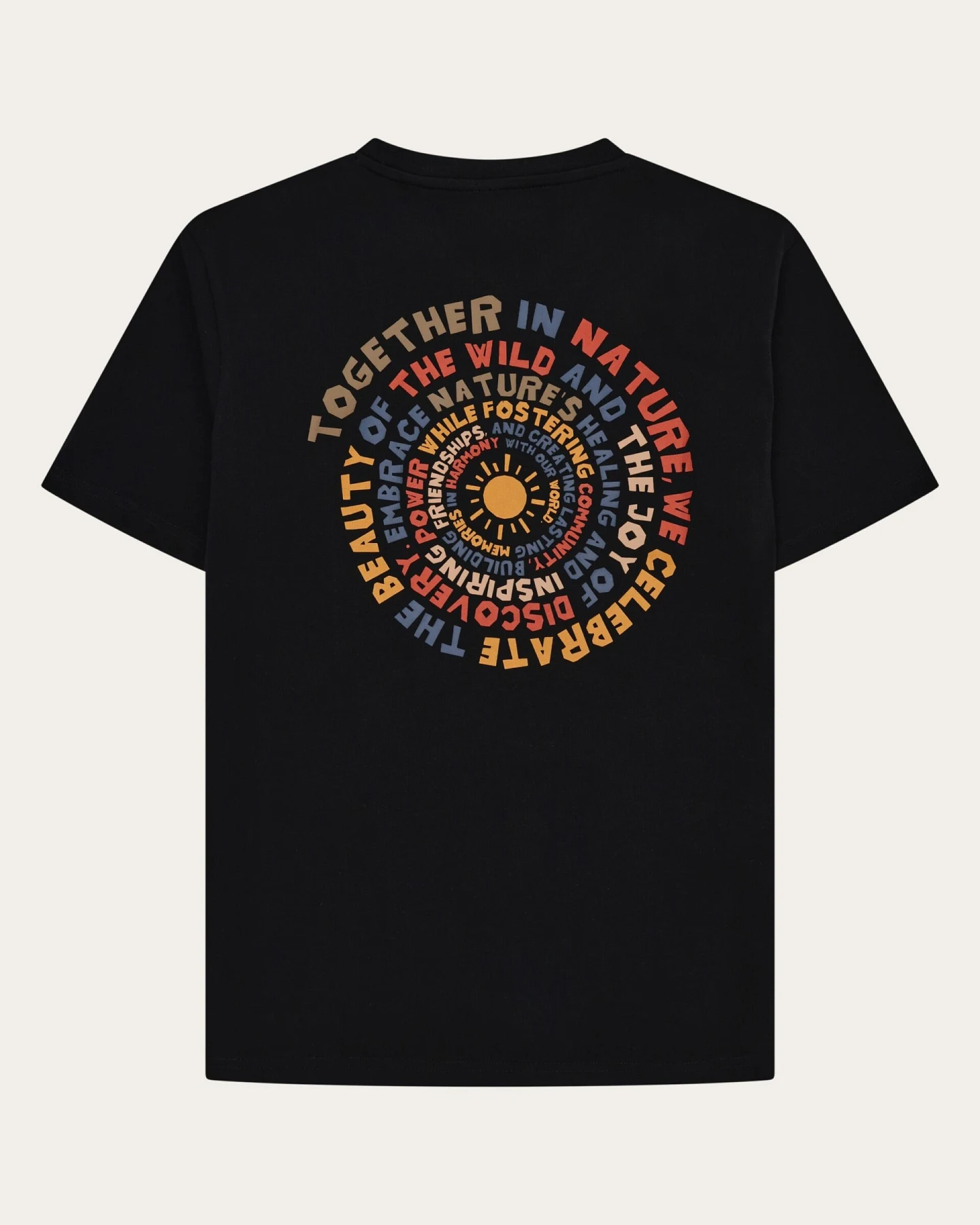 KnowledgeCotton Apparel Herren vegan T-Shirt Herren Rückenaufdruck Black Jet – Ansicht 2