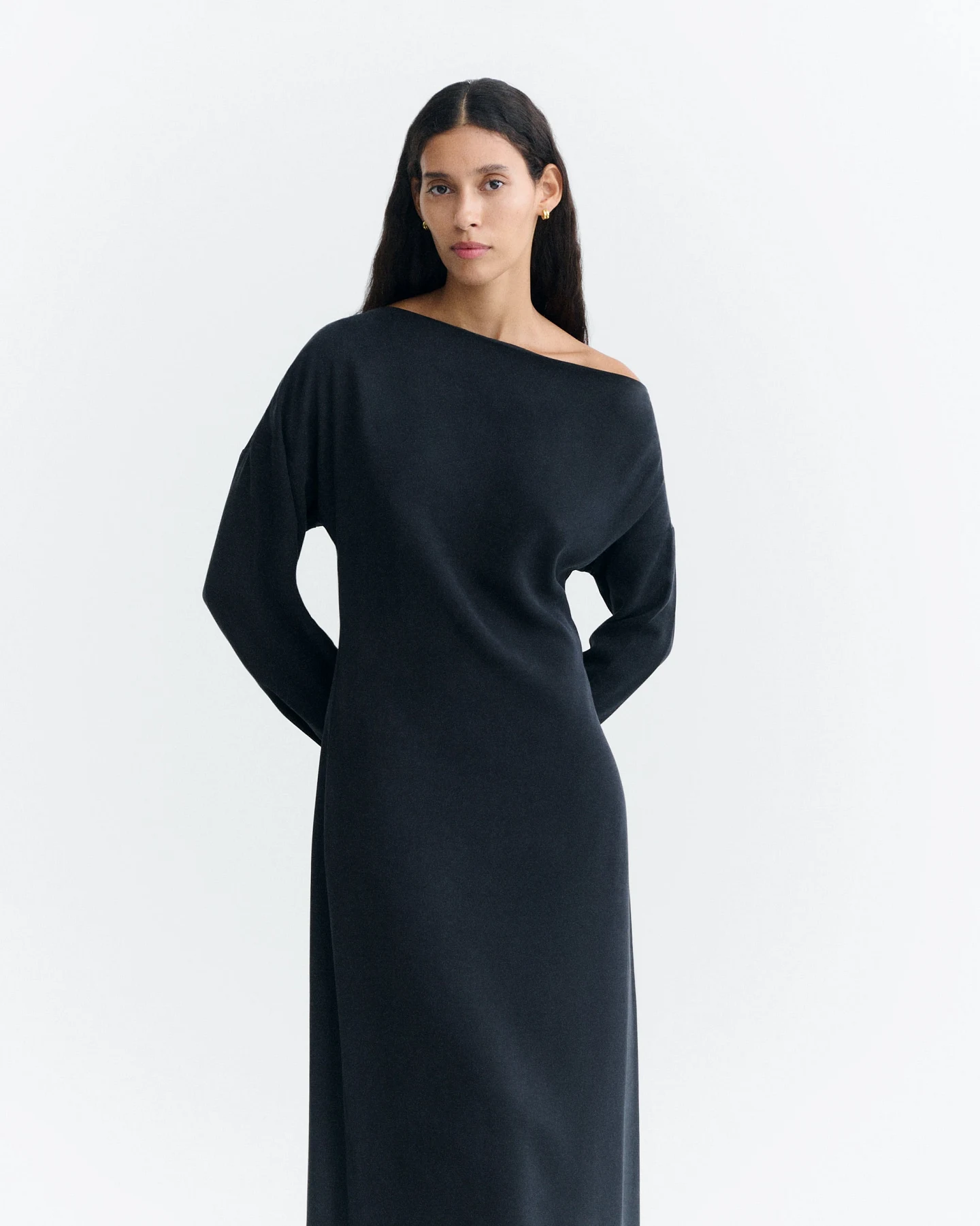 Thinking MU Damen vegan Langes Schwarzes Abendkleid – Ansicht 2