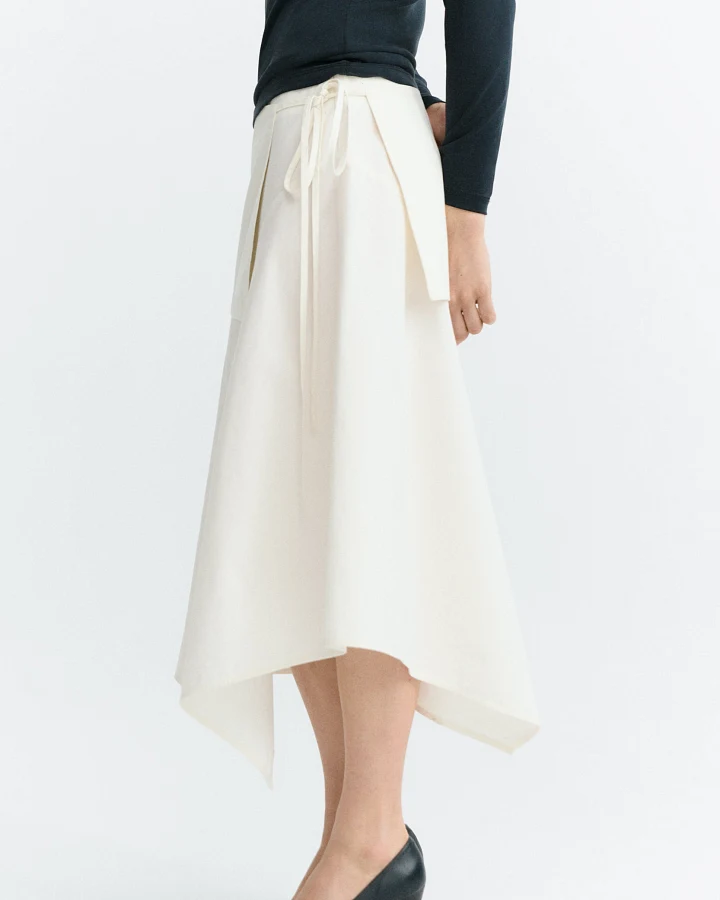 Thinking MU Damen vegan Rock Benita Midi Weiß