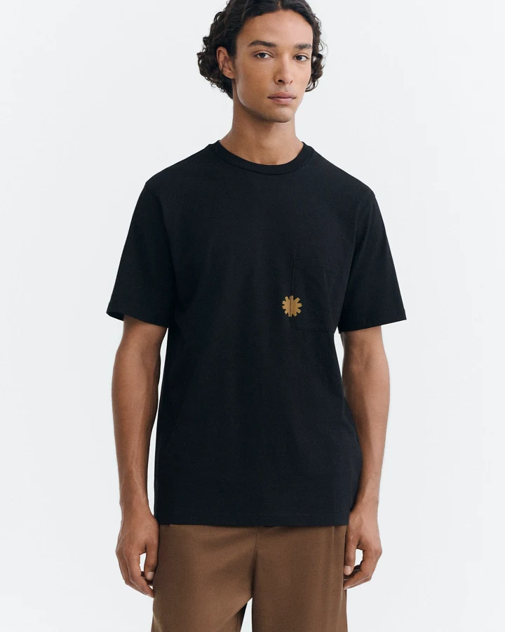 Thinking MU Herren vegan T-Shirt Zach P Mit Taschen Schwarz