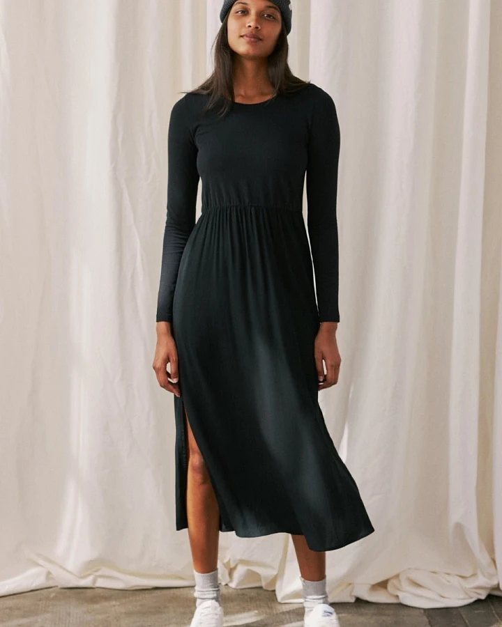 TWOTHIRDS Damen vegan Kleid Tanjung Schwarz