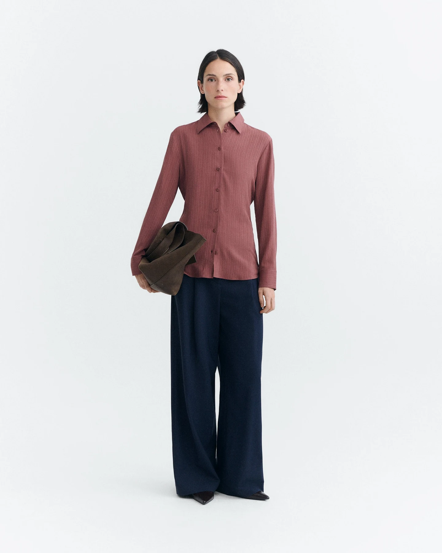Thinking MU Damen vegan Bluse Katha Figurbetont Burgunderrot – Ansicht 2