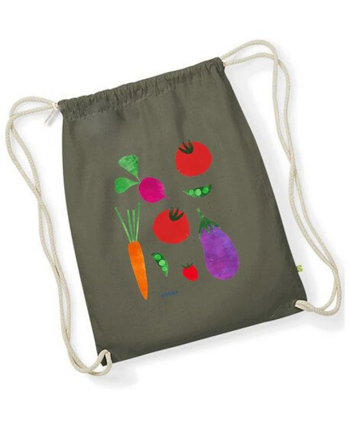 MELAdi Stringbag und Sportbeutel aus Biobaumwolle - Verdure auf Organic Green