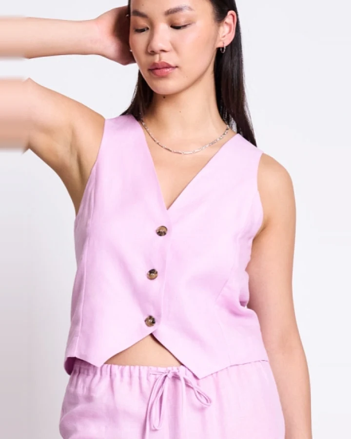 JAN 'N JUNE Damen vegan Weste Hvide Light Orchidee Rosa